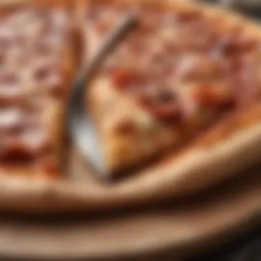Unveiling Significance: The Role of the Pizza Spatula A big pizza spatula resting beside a perfectly cooked pizza, emphasizing its significance.