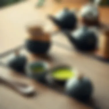 Art of Tea Ceremony An elegant tea ceremony setup with matcha tools
