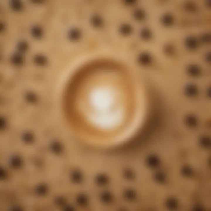 A close-up of the ingredients for Brown Sugar Oatmilk Shaken Espresso, featuring oats, brown sugar, and espresso beans.