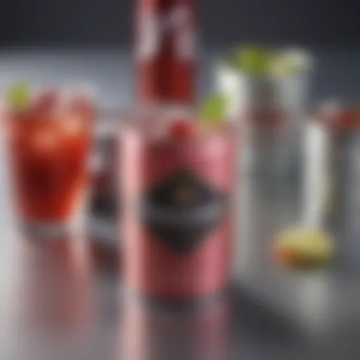 Elegant presentation of a cosmopolitan cocktail in a can