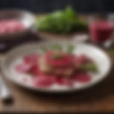 Dishes Paired with Beet Horseradish Sauce A collection of dishes paired with beet horseradish sauce
