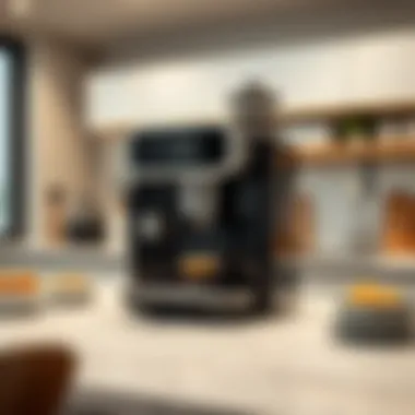 Elegant Espresso Machine Elegant super automatic espresso machine in a modern kitchen