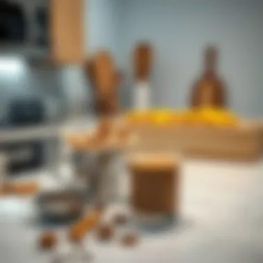 Convenient Chai Preparation in Modern Living A modern kitchen setup showcasing a quick preparation of chai using instant packets
