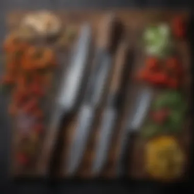 Diverse Chef Knife Varieties Different varieties of chef knives displayed