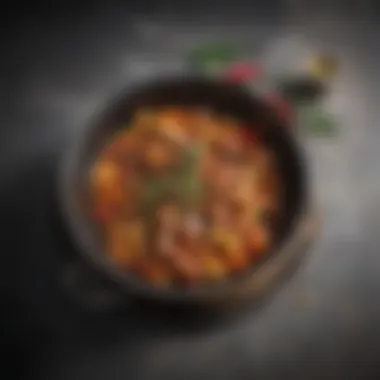 Culinary Delight: A Dish from the Brazier Pan A beautifully plated dish prepared using a brazier pan