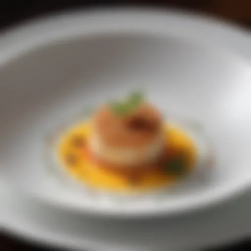 A beautifully plated gourmet dish showcasing Michelin-star presentation