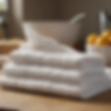 Cotton's Superior Absorbency Cotton dish towel showcasing absorbency