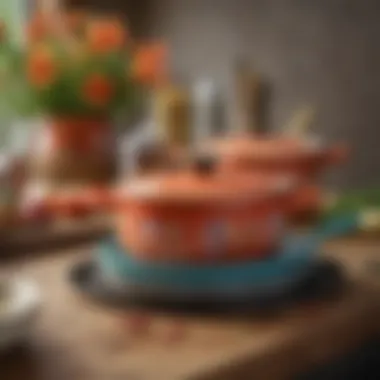Floral Elegance in Cookware Vibrant set of Pioneer Woman cookware showcasing floral patterns