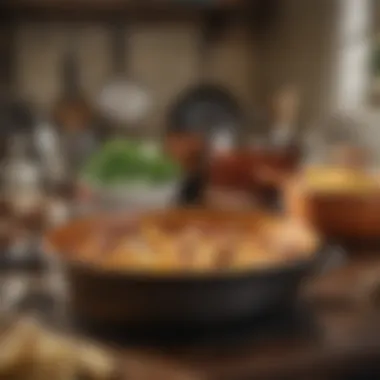 Rustic Charm in Kitchenware Close-up of unique cookware design featuring rustic elements