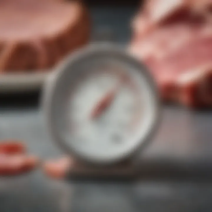 Close-up of a USA-made meat thermometer on a countertop