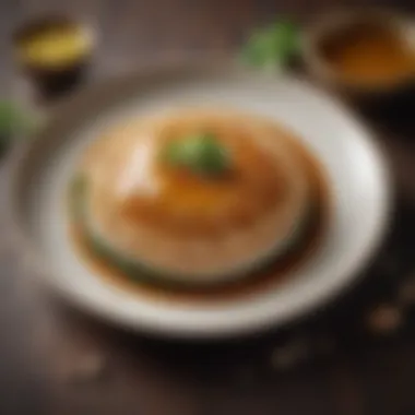 Dish Garnished with Sesame Oil A vibrant dish garnished with sesame oil highlighting its glossy texture.