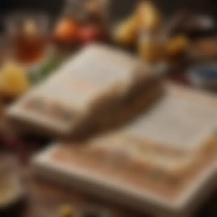 An open Haggadah book with intricate illustrations and texts for the Seder