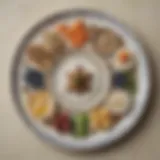 A beautifully arranged Seder plate highlighting traditional Passover symbols