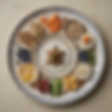 The Essence of the Seder Plate A beautifully arranged Seder plate highlighting traditional Passover symbols