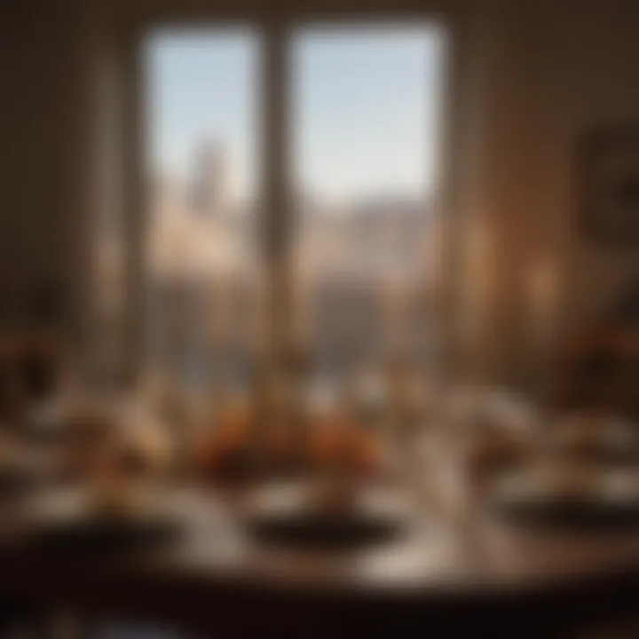 A candlelit Seder table set for Passover, reflecting the atmosphere of the evening