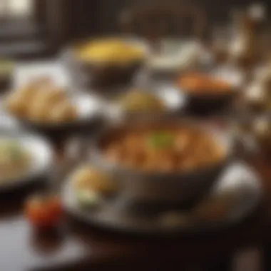 Dining Delight: The Art of Enjoying Curry An elegant dining table set with various curry dishes