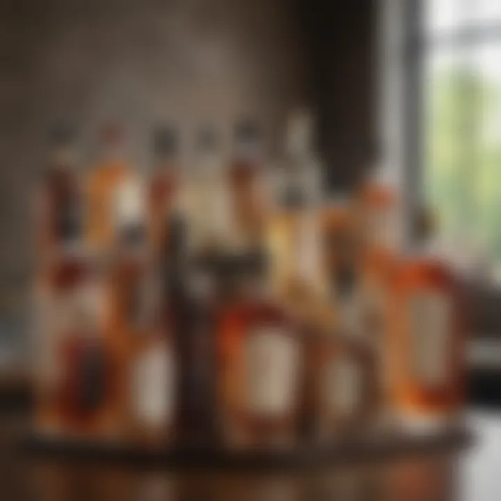 An elegant display of assorted liquors for gifting