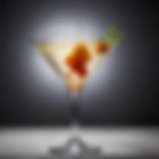 A sophisticated upside down martini cocktail with a unique twist on the classic drink