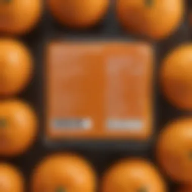 Nutritional Information of Oranges Nutrition label of an orange illustrating its vitamin C content