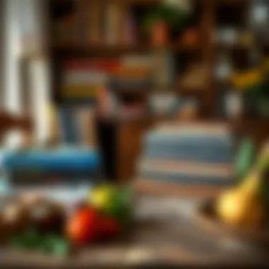 An array of inspiring cookbooks on a rustic table