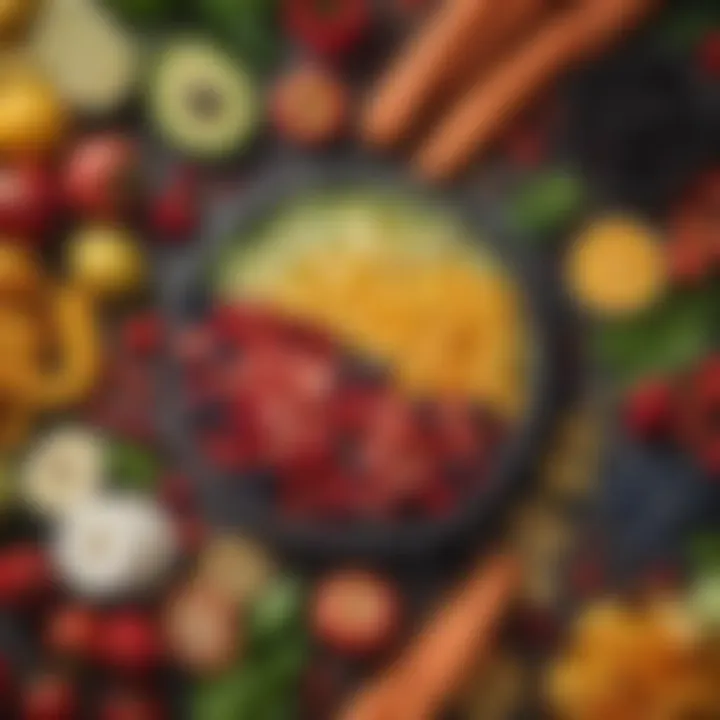 Fresh fruits and vegetables prepared for blending