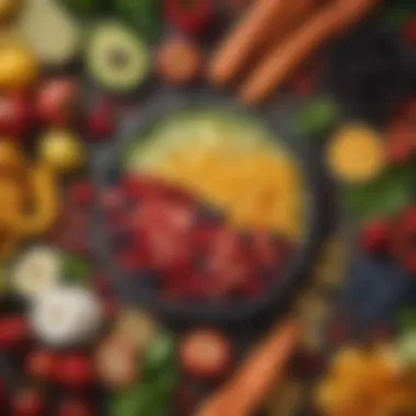 Vibrant Ingredients Ready for Blending Fresh fruits and vegetables prepared for blending