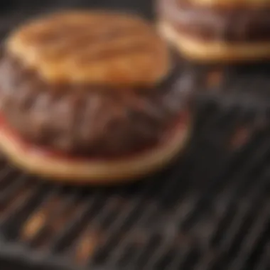 Achieving the Ideal Grill Marks Juicy burger patty sizzling on the grill