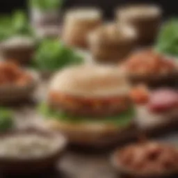 A close-up view of plant-based ingredients used in Beyond Meat products.