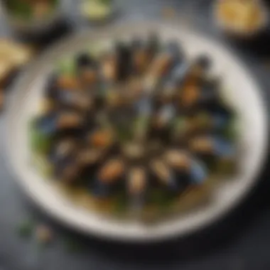 Elegant Healthy Mussel Dishes Healthy mussel dishes elegantly arranged on a table