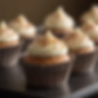 Close-up of standard cupcake liners in various sizes