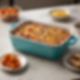 A classic Fireking casserole dish showcasing its vibrant colors and vintage design