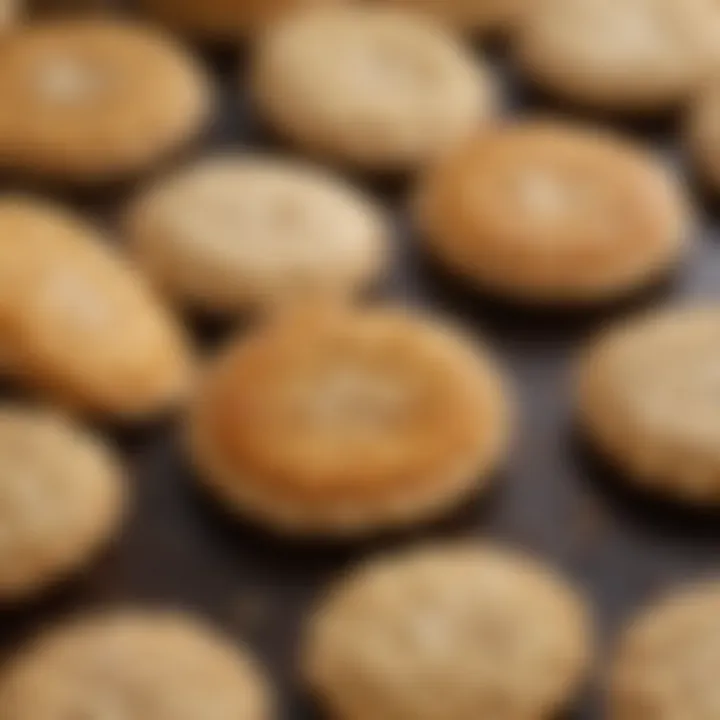 Close-up of arare rice crackers highlighting their crispy texture.