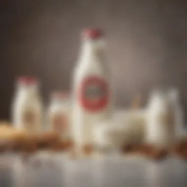 Unique Milk Substitutes A creative assortment of unique milk substitutes displayed elegantly