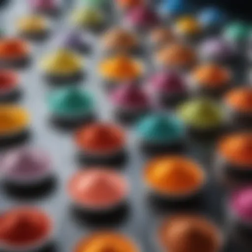 A vibrant assortment of powder coatings in various colors.