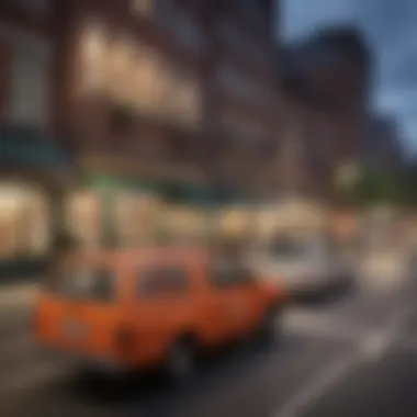 Efficient Navigation for Timely Deliveries A delivery driver navigating through a city with ease