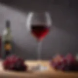 Vibrant glass of sweet red wine