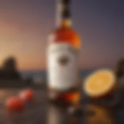 Visual representation of Malibu Black Rum with its nutritional information