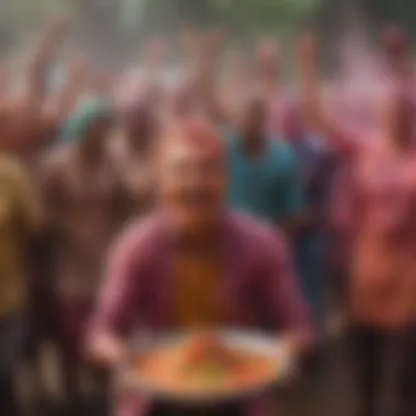 Group of individuals joyfully celebrating Holi