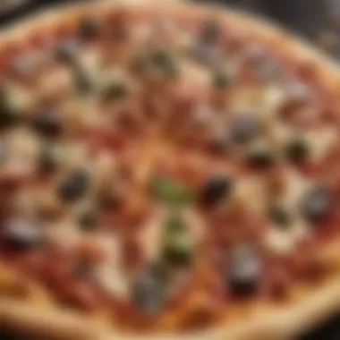 Close-up of artisan pizza toppings