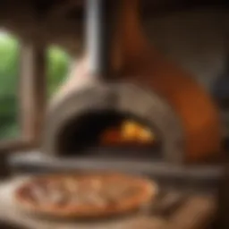 A detailed view of a rustic pizza oven