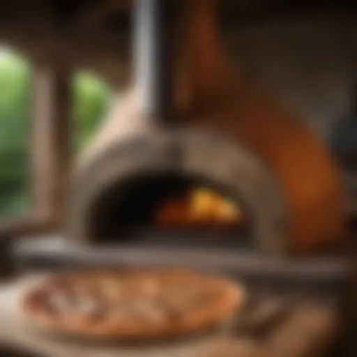 A detailed view of a rustic pizza oven