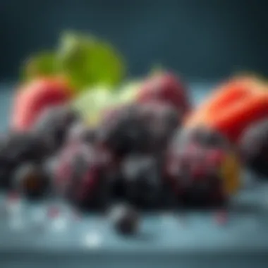 An illustration showing the nutritional components of blackberries