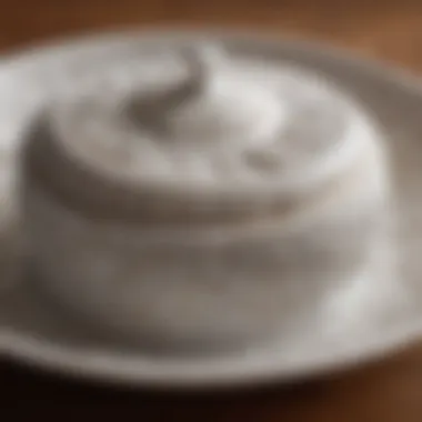 Close-up view of intricate design details on the sugar dish