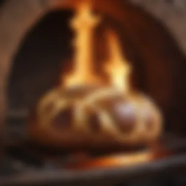 Uzbek bread being baked in a traditional tandoor oven