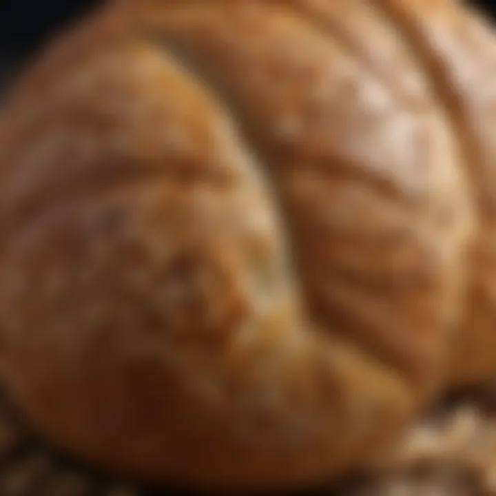 Close-up of freshly baked Uzbek bread showcasing its texture