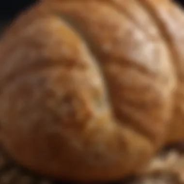 The Unique Texture of Uzbek Bread Close-up of freshly baked Uzbek bread showcasing its texture