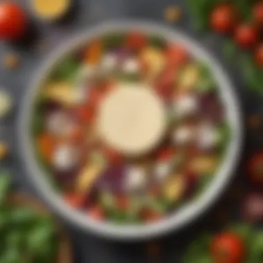 Vegan Cheese in a Vibrant Salad Vegan cheese incorporated into a colorful salad dish