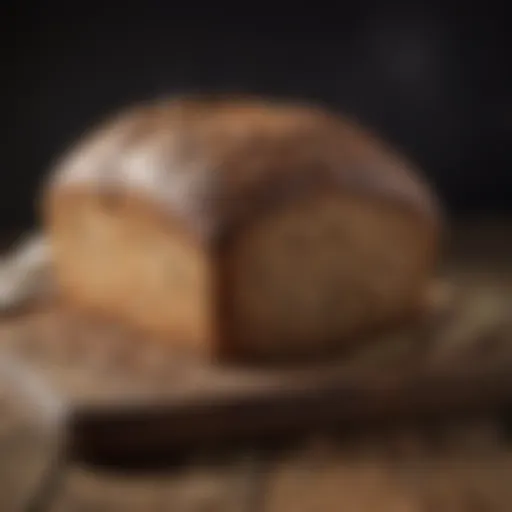 Artisan vegan rye bread with seeds on a rustic wooden board