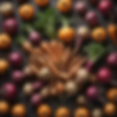 Root Vegetables: Satisfying and Nutritious Choices An appealing arrangement of root vegetables