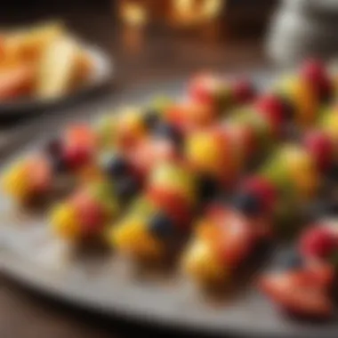 Charming fruit skewers with a variety of fruits